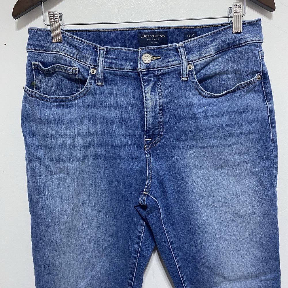 Lucky Brand Jeans Womens 12 31 Medium Wash Mid Rise Ava Crop Stretch Ankle - Picture 2 of 9